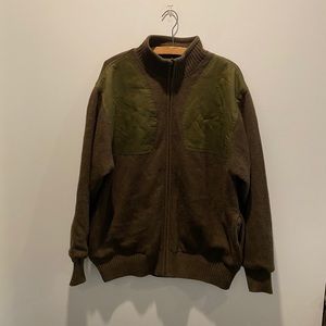 NWT orvis foul weather sweater full zip hunting jacket wool olive green